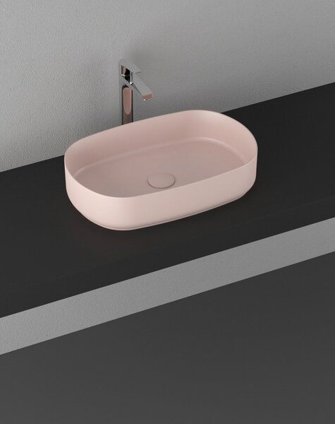 Isvea Infinity lavoar 55x36 cm ovale de blat roz mat 10NF65055-2S
