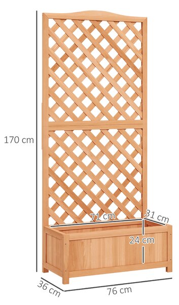 Outsunny Jardinieră cu Grilaj pentru Plante Cățărătoare și Bază Spațioasă, 76x36x170 cm, Maro | Aosom Romania
