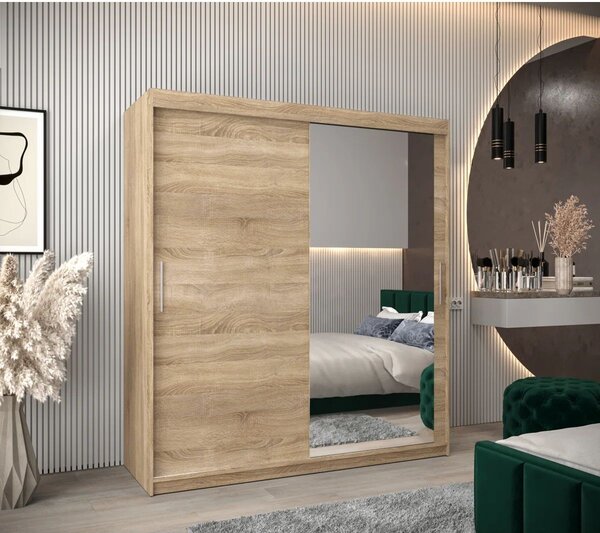Dressing Ana, 160x60x200cm, cu oglinda, Stejar Sonoma, Pal 18 mm