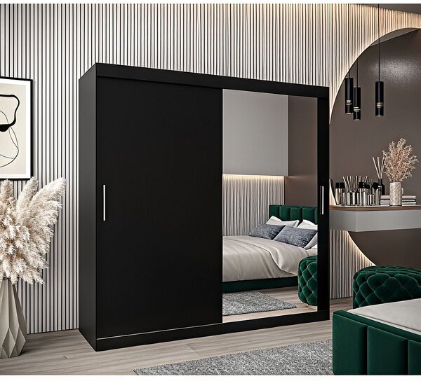 Dressing Ana, 180x60x200cm, cu oglinda, Wenge, Pal 18 mm