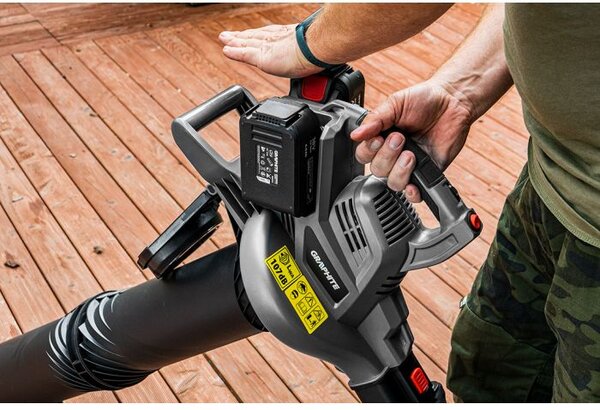 Aspirator de grădină Energy+ 36V Li-lon, 2în1, capacitate sac 35L, fără baterie 58G036 GRAPHITE
