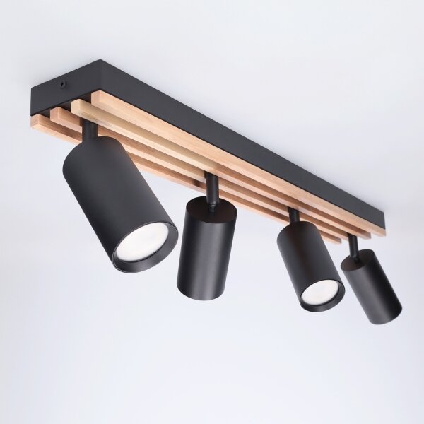 Brilagi - Spot SELE WOOD ACOUSTIC, 4x GU10, 30W, 230V, negru/lemn
