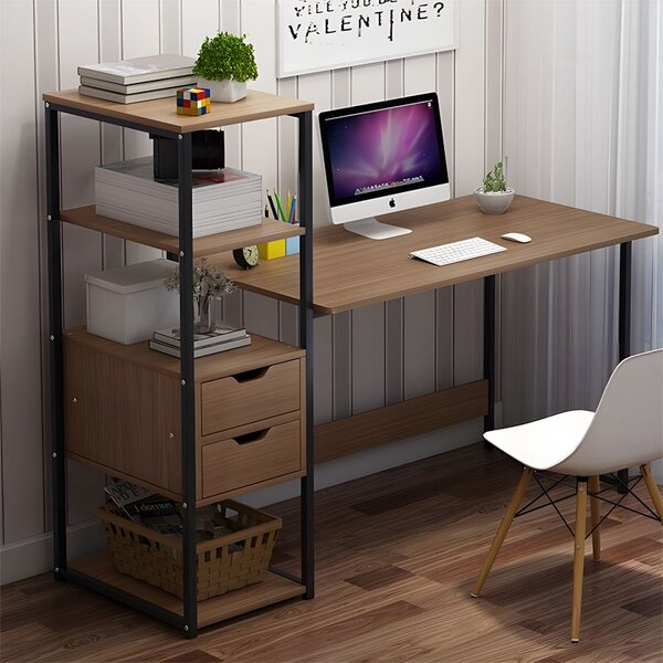 Birou cu biblioteca Zayn ΙΙ Pako World Nuc 107x40x110 cm