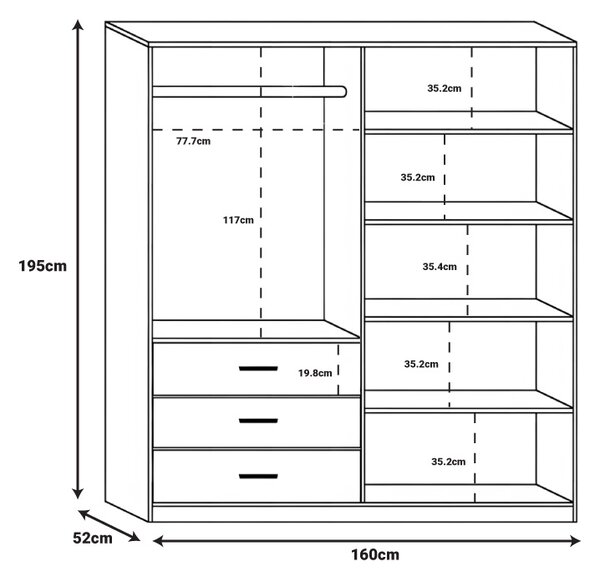 Dulap Spnlen Pako World Nuc 160x52x195 cm