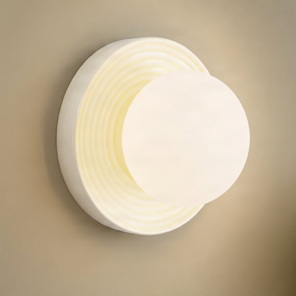 Lindby Aplică Harriet, bej/alb, ceramică, Ø 22 cm, G9, reglabil, Bej, Camera de zi / sufragerie, Ceramică, Modern