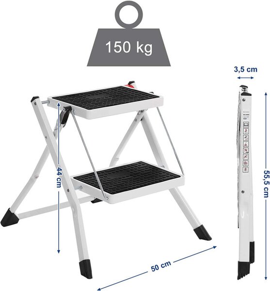 Scara pliabila, Songmics, 20 cm, 150 kg