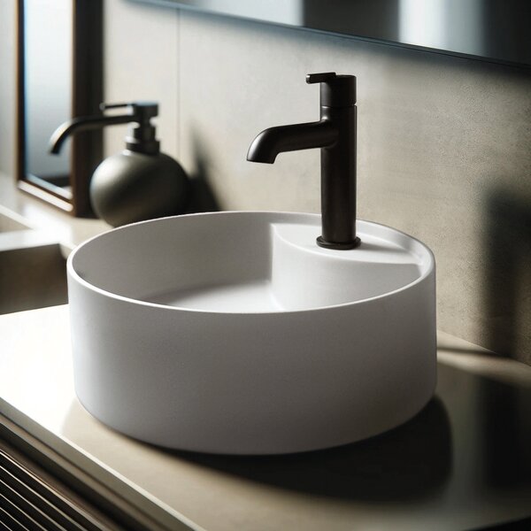 Deante Silia lavoar 36x36 cm rotund de blat alb mat CQS_AU4B
