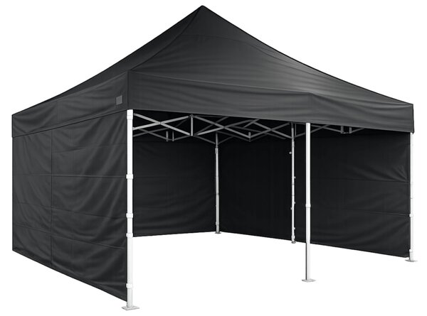 Cort pliabil 5×5 m – aluminiu hexagon profi, Negru