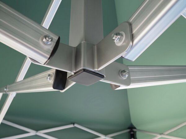 Cort pliabil 5×5 m – aluminiu hexagon profi, Alb