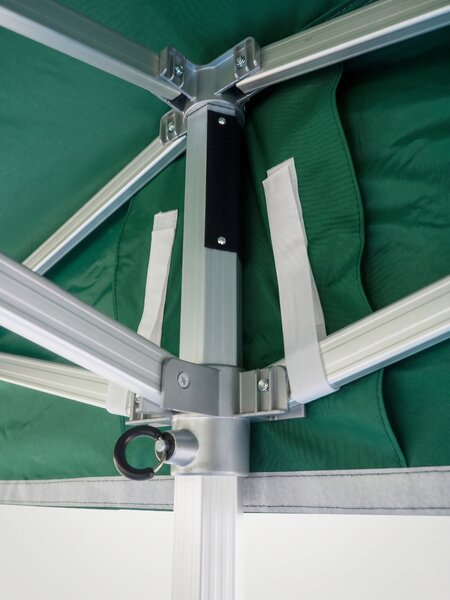 Cort pliabil 5×5 m – aluminiu hexagon profi, Alb