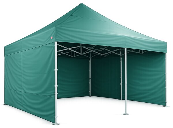 Cort pliabil 5×5 m – aluminiu hexagon profi, Verde