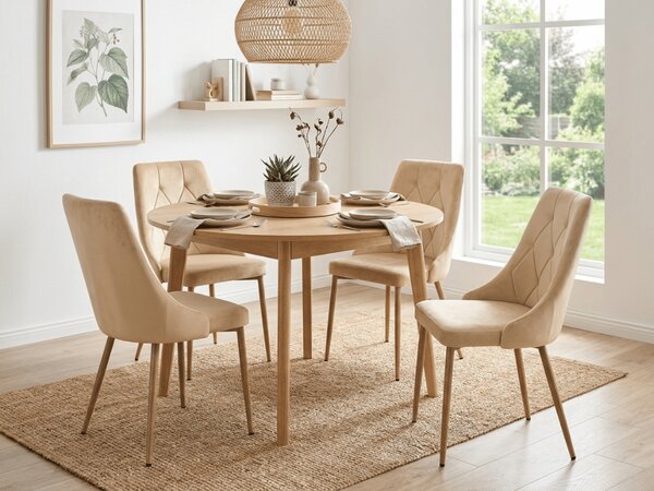 Scaun de dining IMOLA VELVET, bej