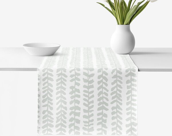 Goldea napron de masă 100% bumbac - frunze scandinave 20x120 cm