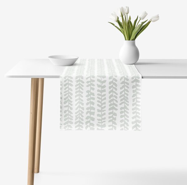 Goldea napron de masă 100% bumbac - frunze scandinave 20x120 cm
