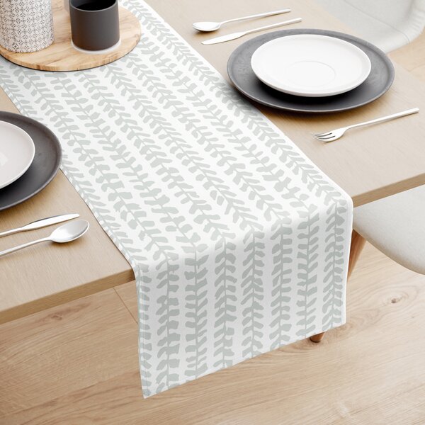 Goldea napron de masă 100% bumbac - frunze scandinave 20x120 cm