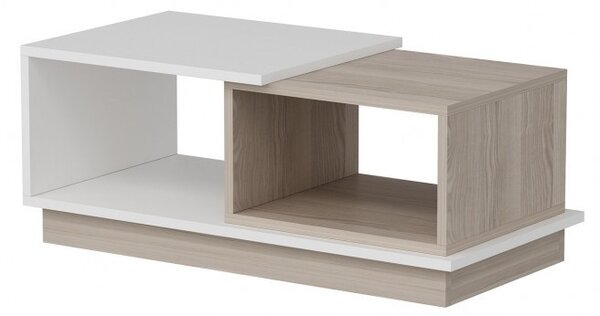 Masuta de Cafea Model Barnes, 90x45x36 cm, Alb/Stejar