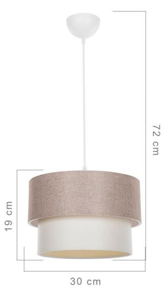 Lustra cu o singura lumina PWL-1194, E27 bej, 30x72 cm