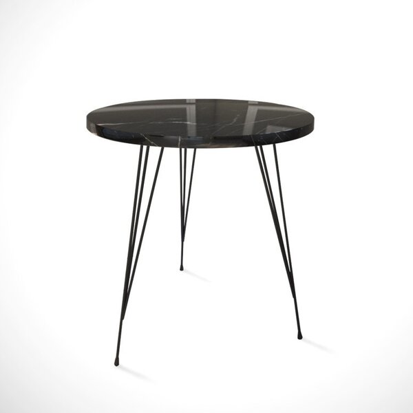 Masuta de Cafea Model Kellen, 40x40x44 cm, Negru marmorat