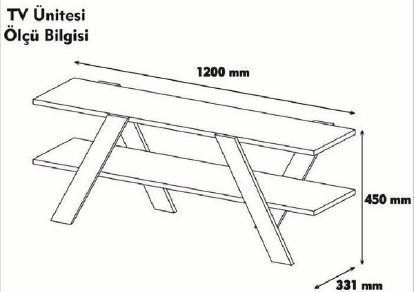 Comoda TV Salvador, Model Basic, 120x45x33.1 cm, Alb/Nuc