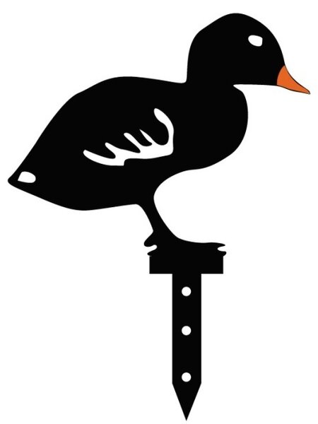Set de accesorii metalice decorative pentru gradina Ducks Negru 20x15 cm