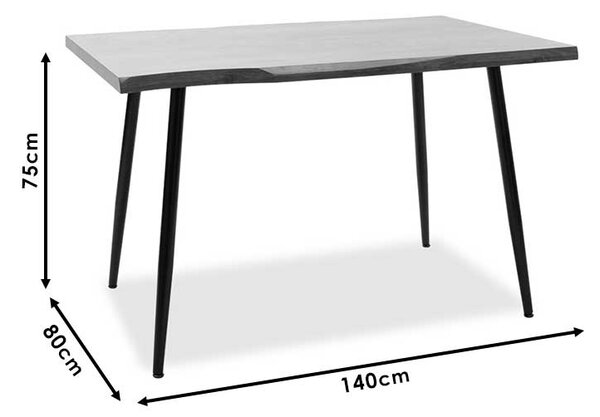 Set 5 bucati masa si scaune dining, Murde/Neve Neve, Bej, 80x140x75 cm