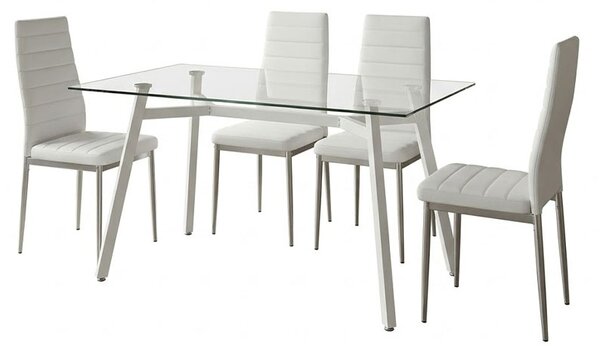 Set 5 bucati masa si scaune gradina, Parker, Bej, 70x120x75 cm