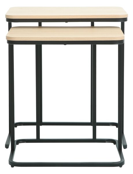 Set 2 bucati Masuta auxiliara, Dunest, Negru, 40x54x60 cm