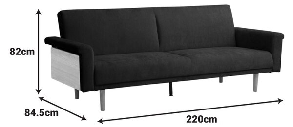 Canapea, Flexo, Antracit, 84.5x220x82 cm