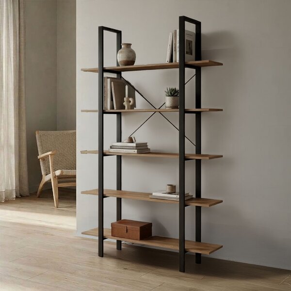 Biblioteca, Loftie, Negru, 28x126x165 cm