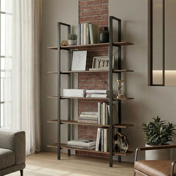 Biblioteca, Varous, Negru, 28x120x180 cm