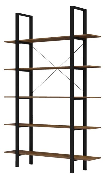 Biblioteca, Varous, Negru, 28x120x180 cm