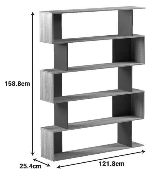Biblioteca, Tetri, Antracit, 25.4x121.8x158.8 cm