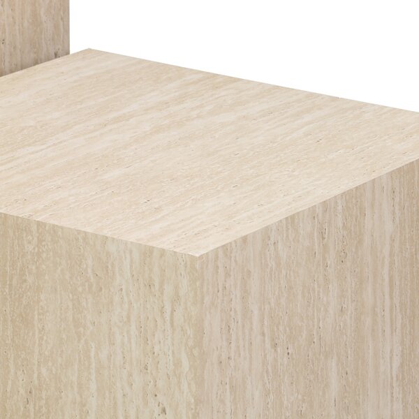 Set 2 bucati Masuta auxiliara, Coffina, Travertin, 58x58x40 cm