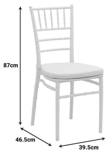 Scaun de gradina, Tiffany I, Alb, 46.5x39.5x87 cm
