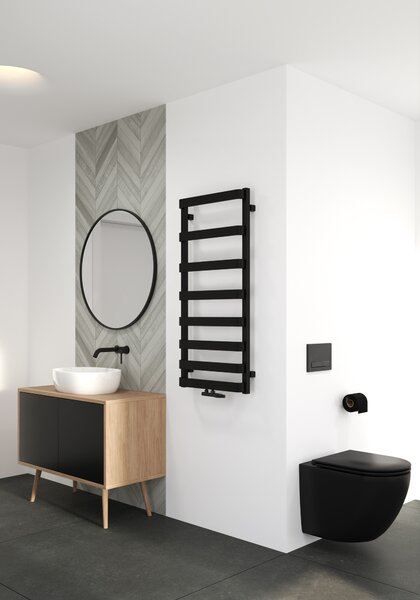 Oltens Varme calorifer de baie scară 108.5x50 cm negru mat 55001300