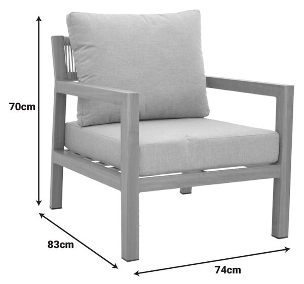 Set 4 bucati de gradina, Andasio, Gri, 83x164x70 cm