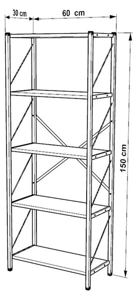 Biblioteca, Bimblem, Nuc, 30x60x150 cm