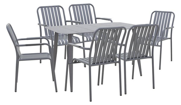 Set 7 masa si scaune gradina, Heven Vista, Antracit, 70x120x72 cm