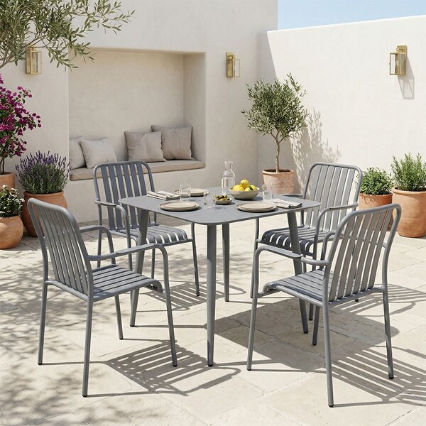Set 5 masa si scaune gradina, Heven Vista, Antracit, 80x80x72 cm