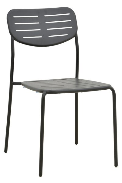 Scaun de gradina Stivuibil, Deraby, Negru, 45.5x52.5x83 cm
