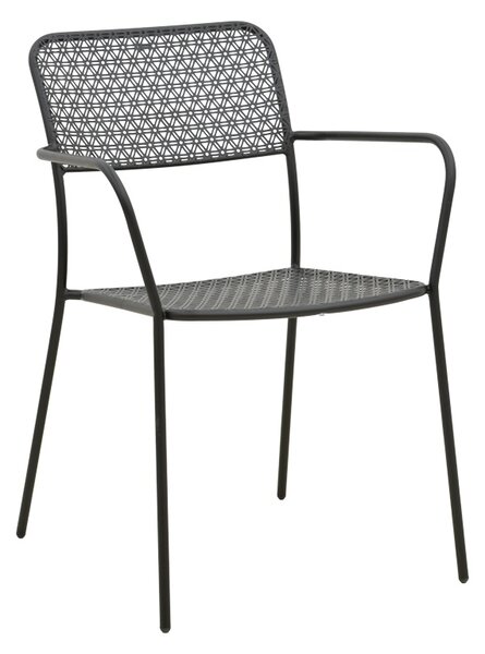 Set 3 masa si scaune gradina V1, Moraja, Negru, 70x70x73 cm