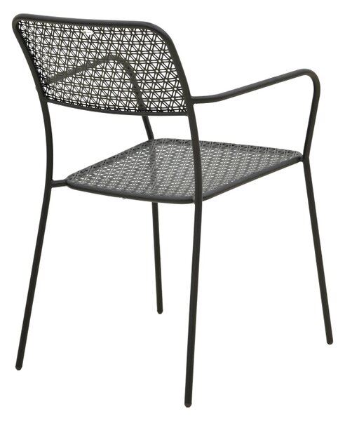 Set 3 masa si scaune gradina V1, Moraja, Negru, 70x70x73 cm