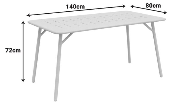 Set 5 masa si scaune gradina, Moraja, Crem, 80x140x72 cm