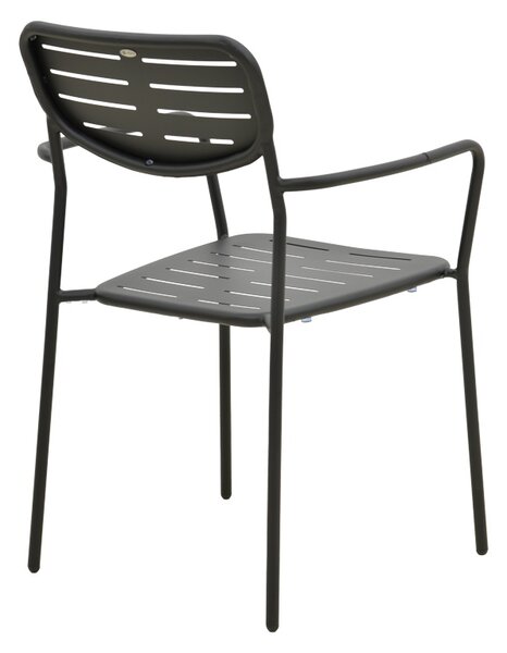 Scaun de gradina Stivuibil, Deraby, Negru, 45.5x56x83 cm