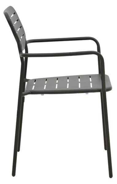 Scaun de gradina Stivuibil, Deraby, Negru, 45.5x56x83 cm