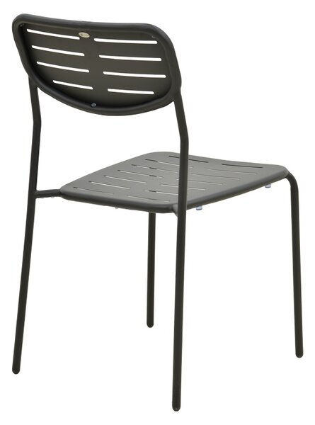 Scaun de gradina Stivuibil, Deraby, Negru, 45.5x52.5x83 cm