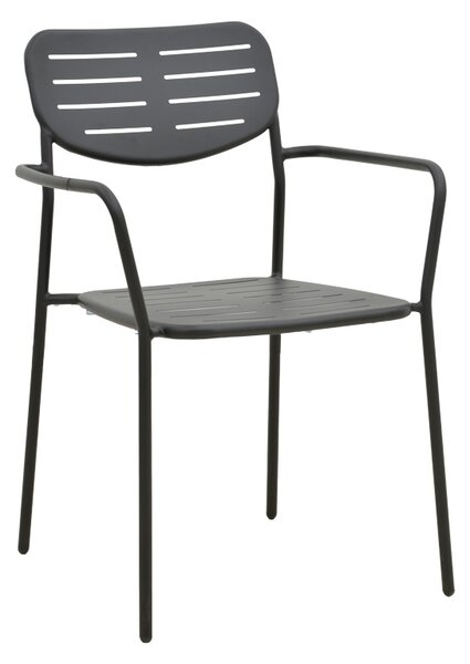 Scaun de gradina Stivuibil, Deraby, Negru, 45.5x56x83 cm