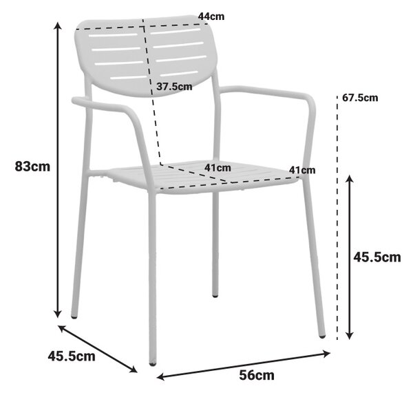 Scaun de gradina Stivuibil, Deraby, Negru, 45.5x56x83 cm