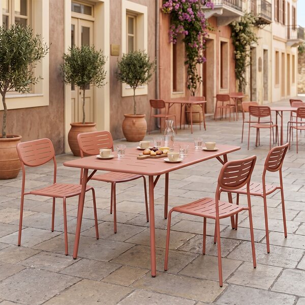 Set 5 masa si scaune gradina, Moraja Deraby, Terracotta, 80x140x72 cm