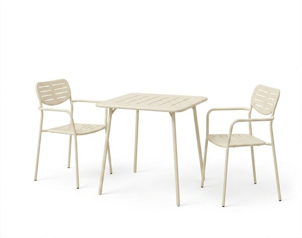 Set 3 piese masa si scaune gradina, Deraby, Bej, 70x70x73 cm